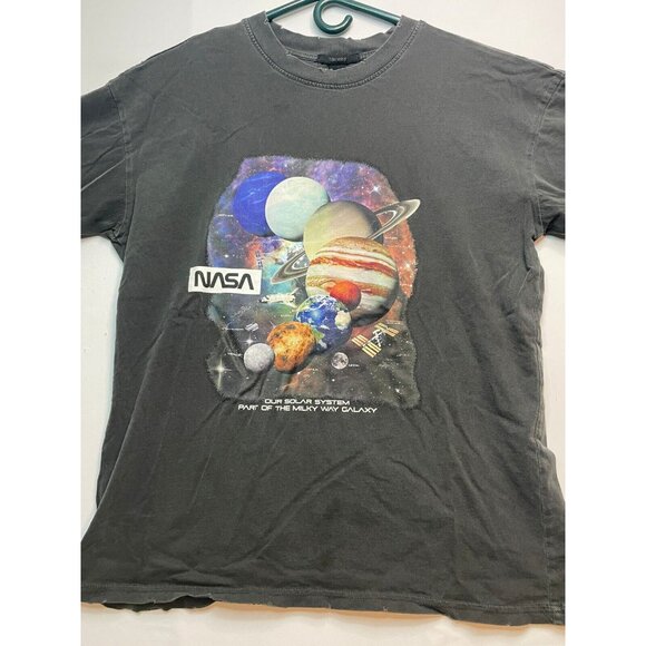 NASA Forever 21 shirt mens small solar system short sleeve distressed gray - Picture 9 of 12